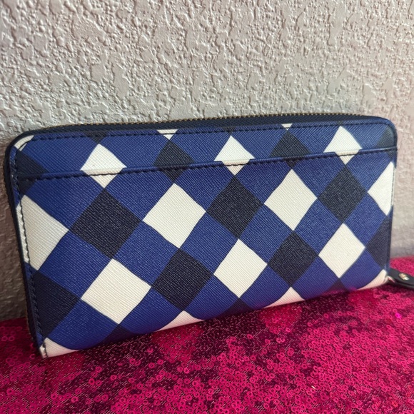 KATE SPADE 💙 Navy Blue & White Checkered Wallet and Wristlet ⭐️ Like NEW - Picture 3 of 12